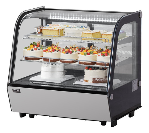 Vitrina Refrigerada Sobre Mostrador Estilo Vidrio Curvo Pan