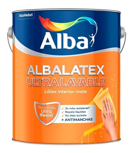 Albalatex Ultra Lavable Interior Mate 10 Lts | Giannoni
