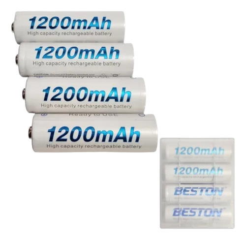 Pilas Recargables Beston Aa 1200 Mah X 4 Unidades carga batería - TS Home