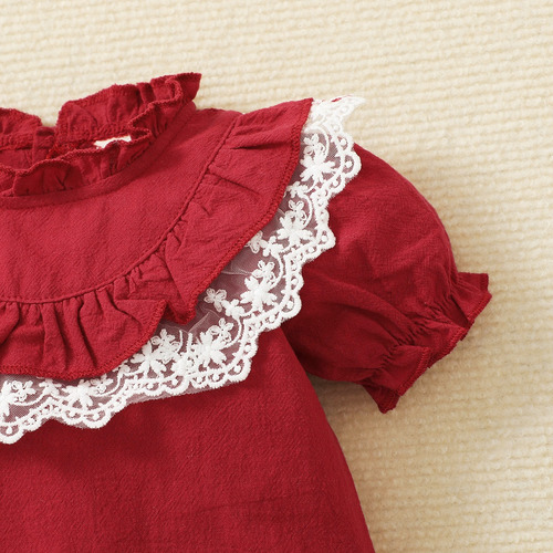 Mameluco Verano De Algodón Mono Bebé Con Estampado 0-24meses Rojo 9-12 M