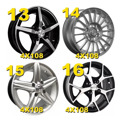 Imagen 5 de 9 de Kit X 4 Llantas Deportivas Eb Rodado 14 + Envios + Oferta!