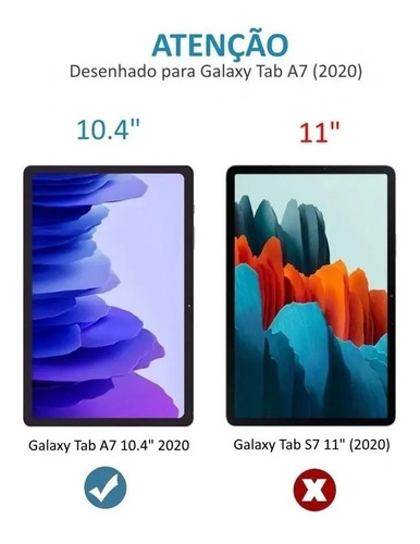 Imagem 3 de 6 de Capa Case Giratória+ Película Vidro Galaxy Tab A7 T500 T505