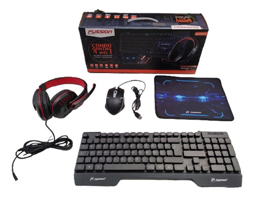 Oferta Kit Gamer Fussion Teclado Mouse Auds Mouse Pad 