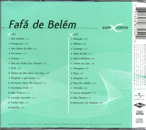 Cd Duplo Fafá De Belém - Série Sem Limite 30 Sucessos | MercadoLivre Cd Duplo Fafá De Belém - Série Sem Limite 30 Sucessos | MercadoLivre