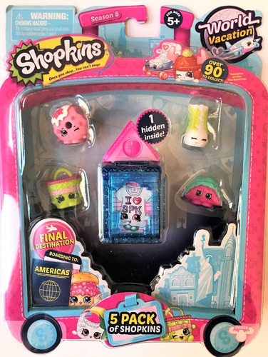 Lote 5 Sets Shopkins World Vacation Americas - Lote A (Usado)