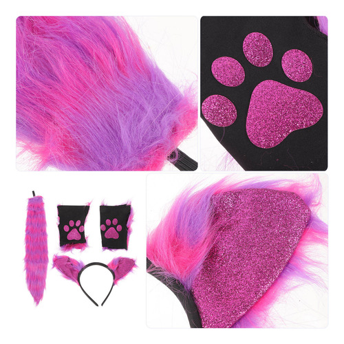 1 Juego De Diademas Con Orejas De Animal, Guantes, Accesorio