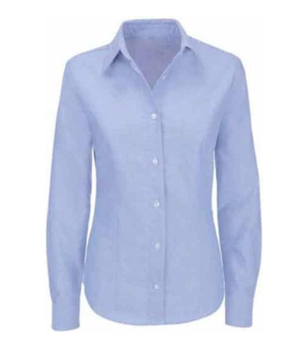 Camisa Oxford Dotacion Empresarial Mujer Color Azul