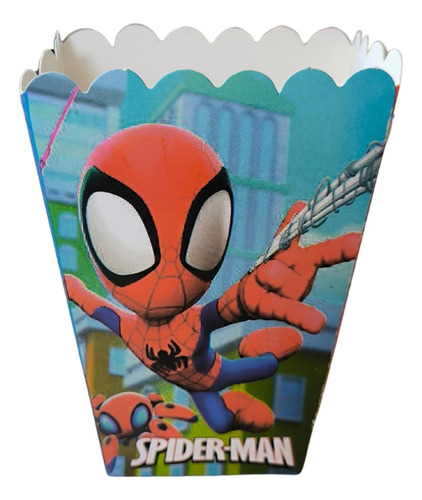 Pack 6 Cajas De Cabritas Pop Corn Spidey Y Amigos Cotillón