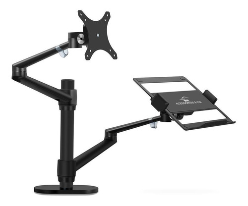 Suporte Para Notebook E Monitor Ergonômico Em Alumínio Cor Preto