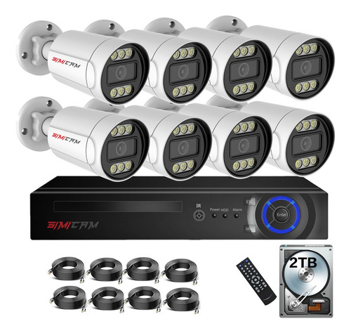 Kit De Videovigilancia Poe Metal De 8 Canales 4k 8mp Audio