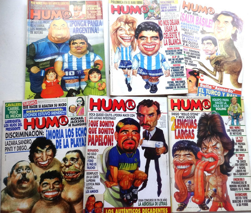 Revista Humor Lote X6 Futbol Diego Maradona Tapa Antiguo