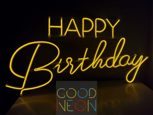 Cartel Neon Led Happy Birthday Combinado