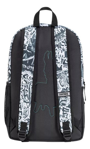 Mochila Escolar Fortnite Fortnite Color Blanco Y Negro Diseño Estampado