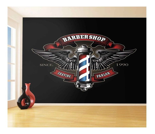 Papel De Parede Barbearia Barber Shop 3d M² Brb10