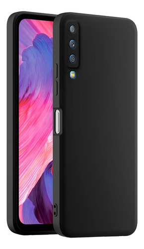 Capa Capinha Silicone Aveludada Preta Para Galaxy A7 2018