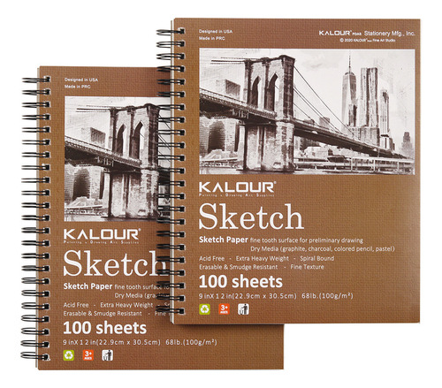 Cuaderno Dibujo Sketch Drawing Medios Seco 24x30,5cm