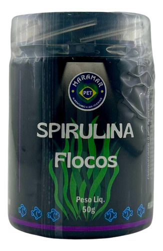 Ração Para Peixes Spirulina Flocos 50g Maramar