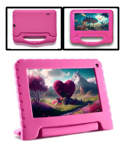 Tablet Infantil Multi 7 Polegadas 32gb Modelos Divertidos Cor Kid Pad Rosa