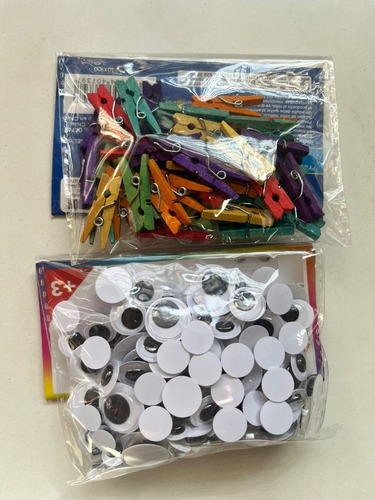 Pack Art. Manualidades Escolares Limpia Pipa, Pompones, Ojos (Usado)