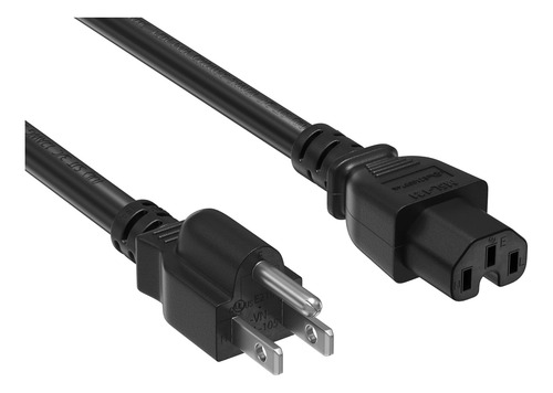 Cable De Alimentación 14 Awg 15a 125v Nema 5-15p A Iec320 C1