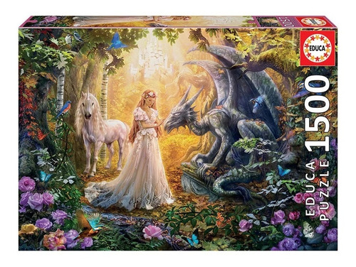 Puzzle Rompecabezas Educa 1500 Pzs Dragon Princesa Unicornio