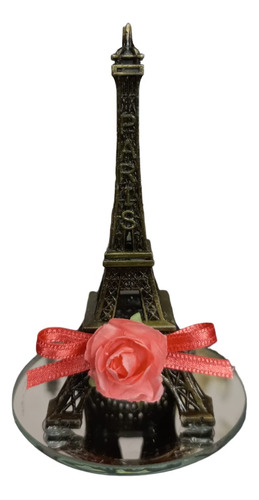 Souvenir Torre Eiffel Con Flor Y Espejo 8 Cm