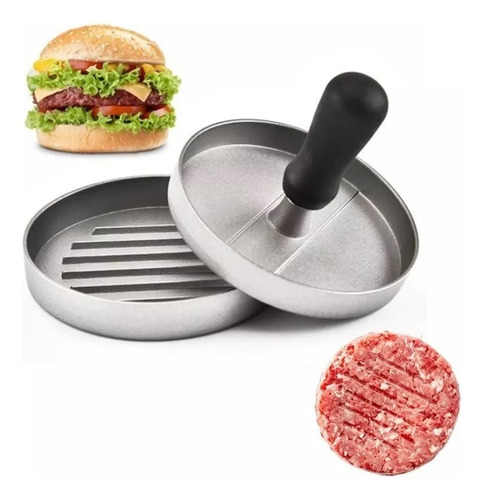Prensa Molde Carne Hamburguesa Manual Acero 12 Cm 2 Piezas