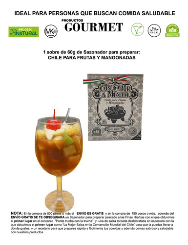 Chile Mix Para Frutas Y Mangonadas  C/ingredientes Naturales