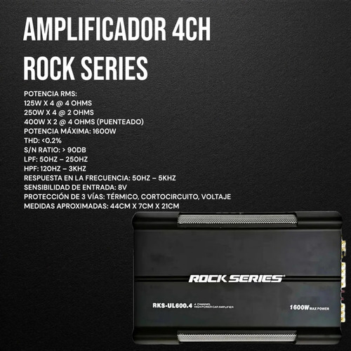 Subwoofer 12 PuLG+ Set De Medios 6.5+ Amplificador 4 Ch