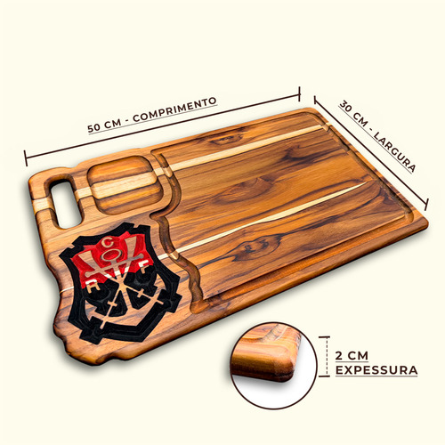 Tabua De Carne Churrasco Personalizada Escudo Remo Flamengo