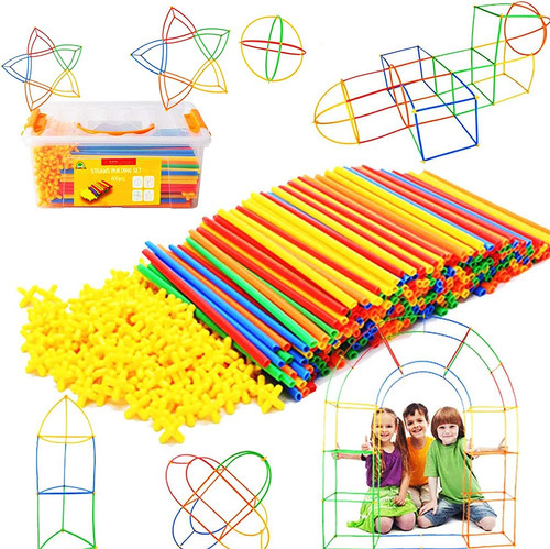 Constructor De Paja Stem Building Toys 800 Pcs Colorful Plas