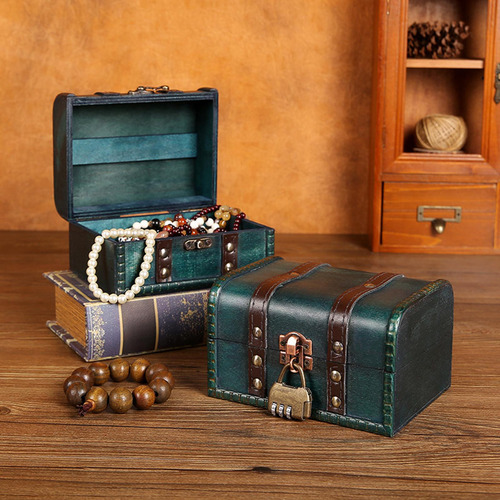 Caja De Joyería, Organizador De Cerradura De Hebilla Verde