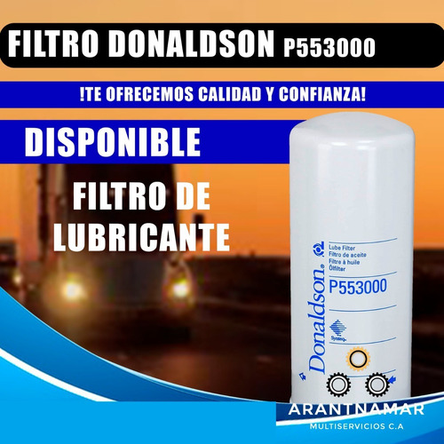 Filtro De Aceite Donaldson P553000