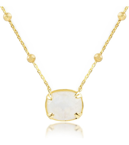 Max + Piedra 6 Qt. Collar De Piedra Lunar Natural Para Mujer