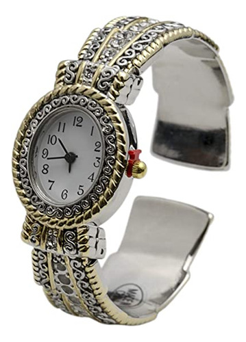 Metal Señoras Western Diseño Bangle/cuff Reloj Con Banda De