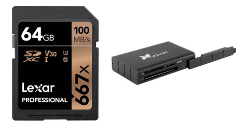 Lexar 64gb Professional 667x Uhs-i Sdxc Memory Card With Usb