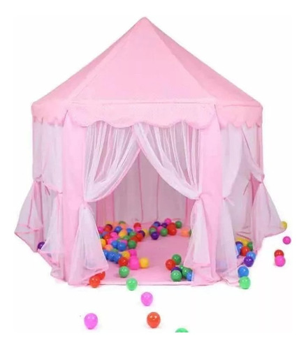 Carpa Infantil Castillo Princesa Niñas Portatil + 20 Pelotas