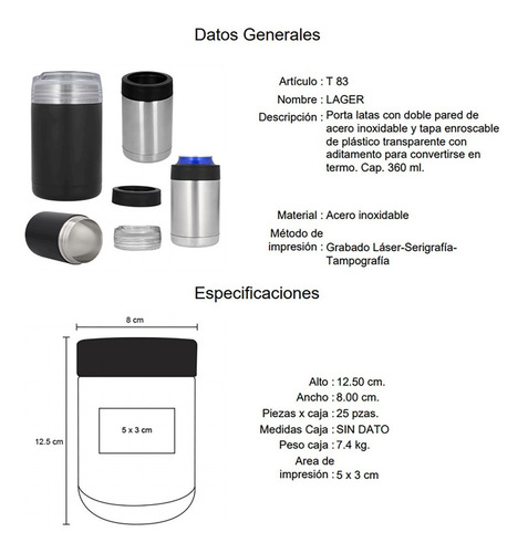 Imagen 6 de 10 de Porta Latas Para Convertirse En Termo.