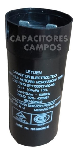 Capacitor Electrolítico 80/100 Uf Para Arranque De Motores