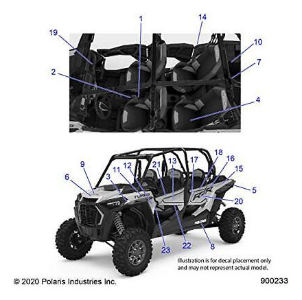 Polaris 7194056 Decal-door,rr,top,rh [ag][bg] Fxt