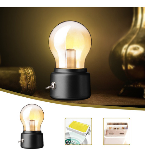 Lámpara De Mesa Retro Con Bombilla Led Y Luces De Noche Con