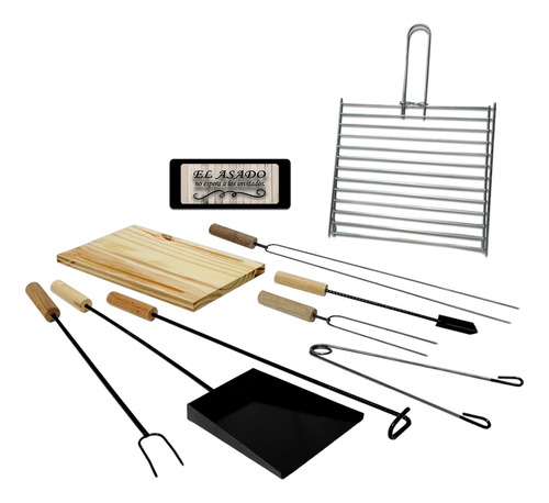 Accesorio Para Parrilla Pizza Asador Set 10 Piezas