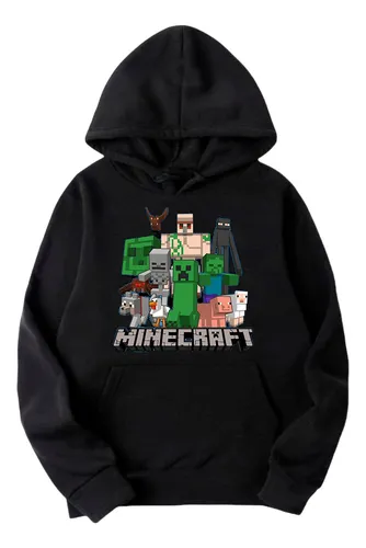 Blusa De Frio Moletom Infanto juvenil Minecraft Do 6 Ao 16
