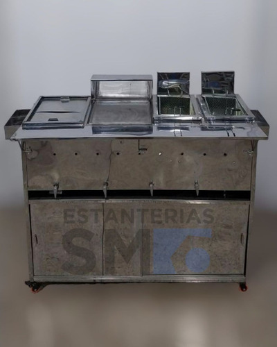 Imagen 4 de 5 de Carro De Perro Caliente Y Hamburguesa 4 Servicios A Gas.