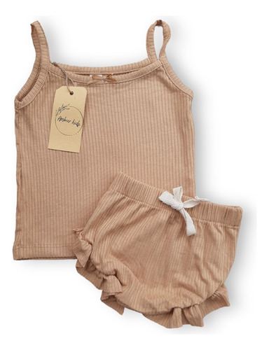 Conjunto Bebe Morley Beige Musculosa Bombachudo Ambar Kids