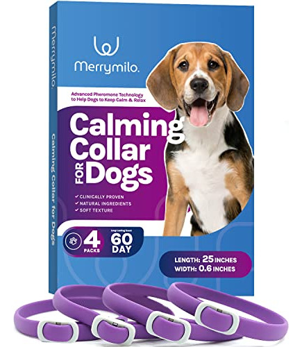 Merrymilo Collar Calmante Para Perros 4 Paquetes, Dwtnl