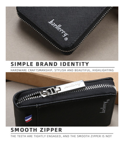 Baellerry Cartera Hombre Vertical Billetes Y Tarjetas 11cm