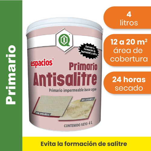 Primario Anti Humedad Y Anti Salitre En Muros 4 Litros