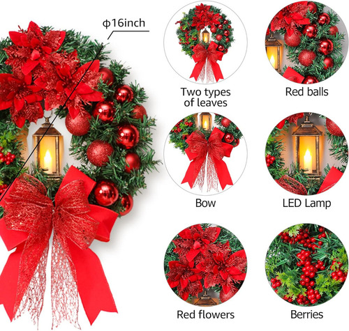 Zj Promoção De Grinalda De Porta De Natal Com Decoração De