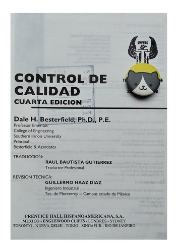 Libro Control De Calidad Dale H. Besterfield 93n26